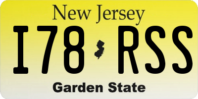 NJ license plate I78RSS