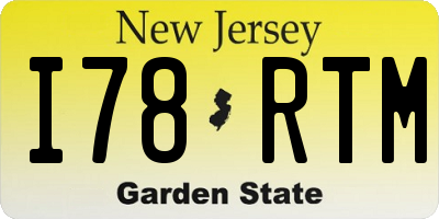 NJ license plate I78RTM