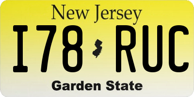 NJ license plate I78RUC