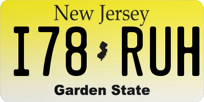 NJ license plate I78RUH