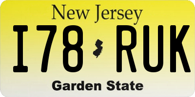 NJ license plate I78RUK