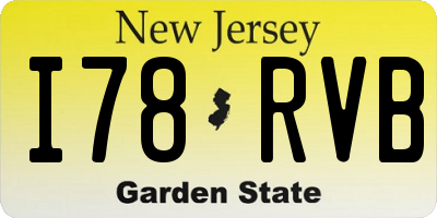 NJ license plate I78RVB