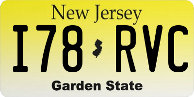 NJ license plate I78RVC