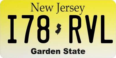 NJ license plate I78RVL