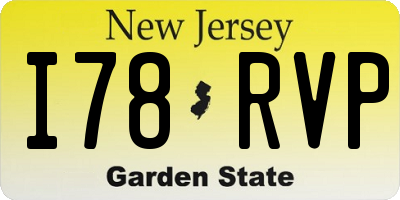 NJ license plate I78RVP