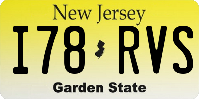 NJ license plate I78RVS