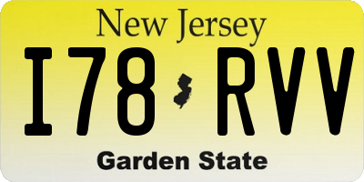 NJ license plate I78RVV