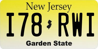 NJ license plate I78RWI