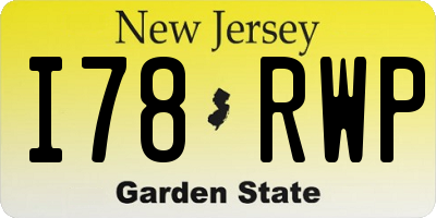 NJ license plate I78RWP