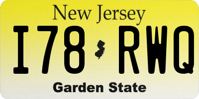 NJ license plate I78RWQ