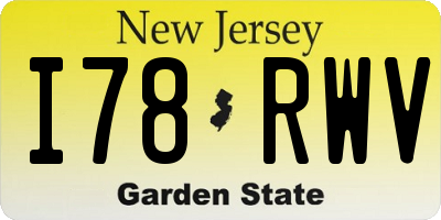 NJ license plate I78RWV