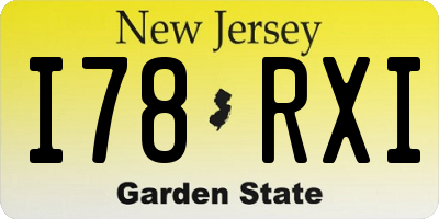 NJ license plate I78RXI