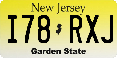 NJ license plate I78RXJ