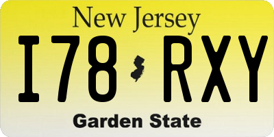 NJ license plate I78RXY
