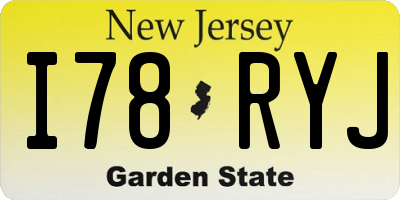 NJ license plate I78RYJ