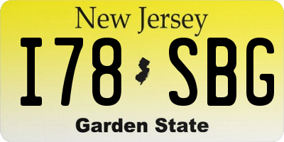 NJ license plate I78SBG