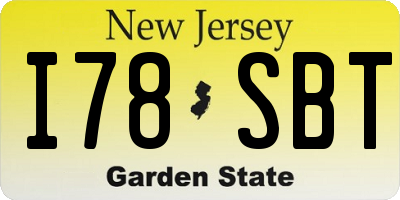 NJ license plate I78SBT
