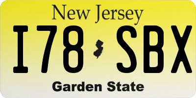 NJ license plate I78SBX