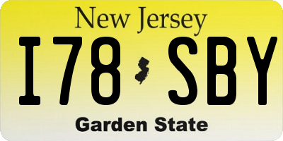 NJ license plate I78SBY