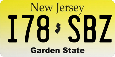 NJ license plate I78SBZ
