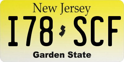 NJ license plate I78SCF