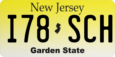 NJ license plate I78SCH