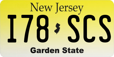NJ license plate I78SCS