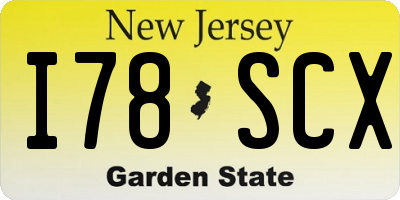 NJ license plate I78SCX