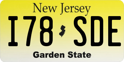 NJ license plate I78SDE