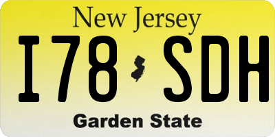 NJ license plate I78SDH