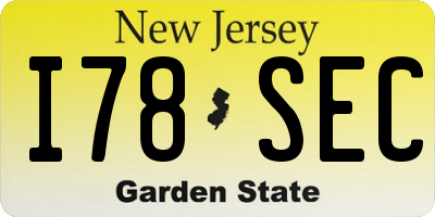 NJ license plate I78SEC