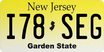 NJ license plate I78SEG