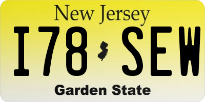 NJ license plate I78SEW