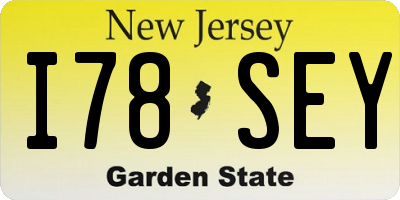 NJ license plate I78SEY