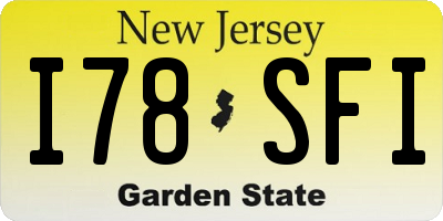 NJ license plate I78SFI