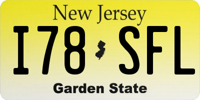 NJ license plate I78SFL