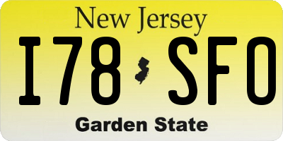 NJ license plate I78SFO