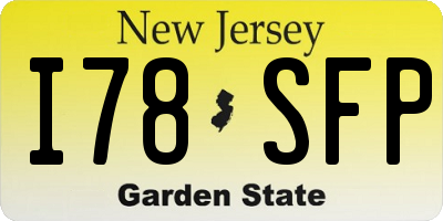 NJ license plate I78SFP