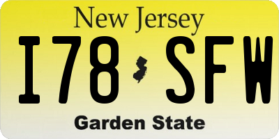 NJ license plate I78SFW
