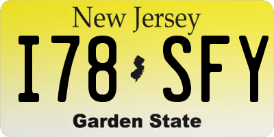 NJ license plate I78SFY