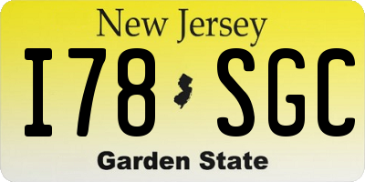 NJ license plate I78SGC