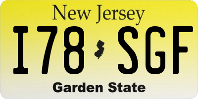 NJ license plate I78SGF