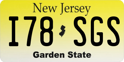 NJ license plate I78SGS