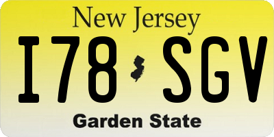 NJ license plate I78SGV