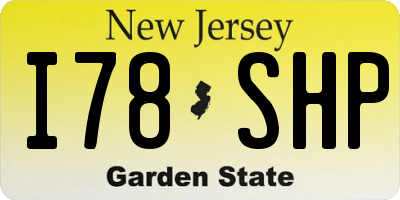 NJ license plate I78SHP
