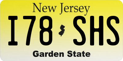 NJ license plate I78SHS
