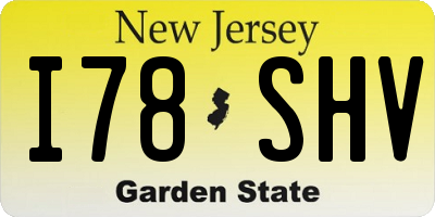 NJ license plate I78SHV