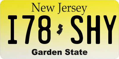 NJ license plate I78SHY
