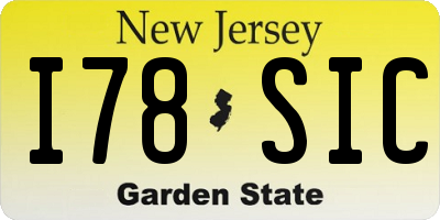 NJ license plate I78SIC