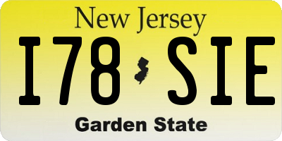 NJ license plate I78SIE